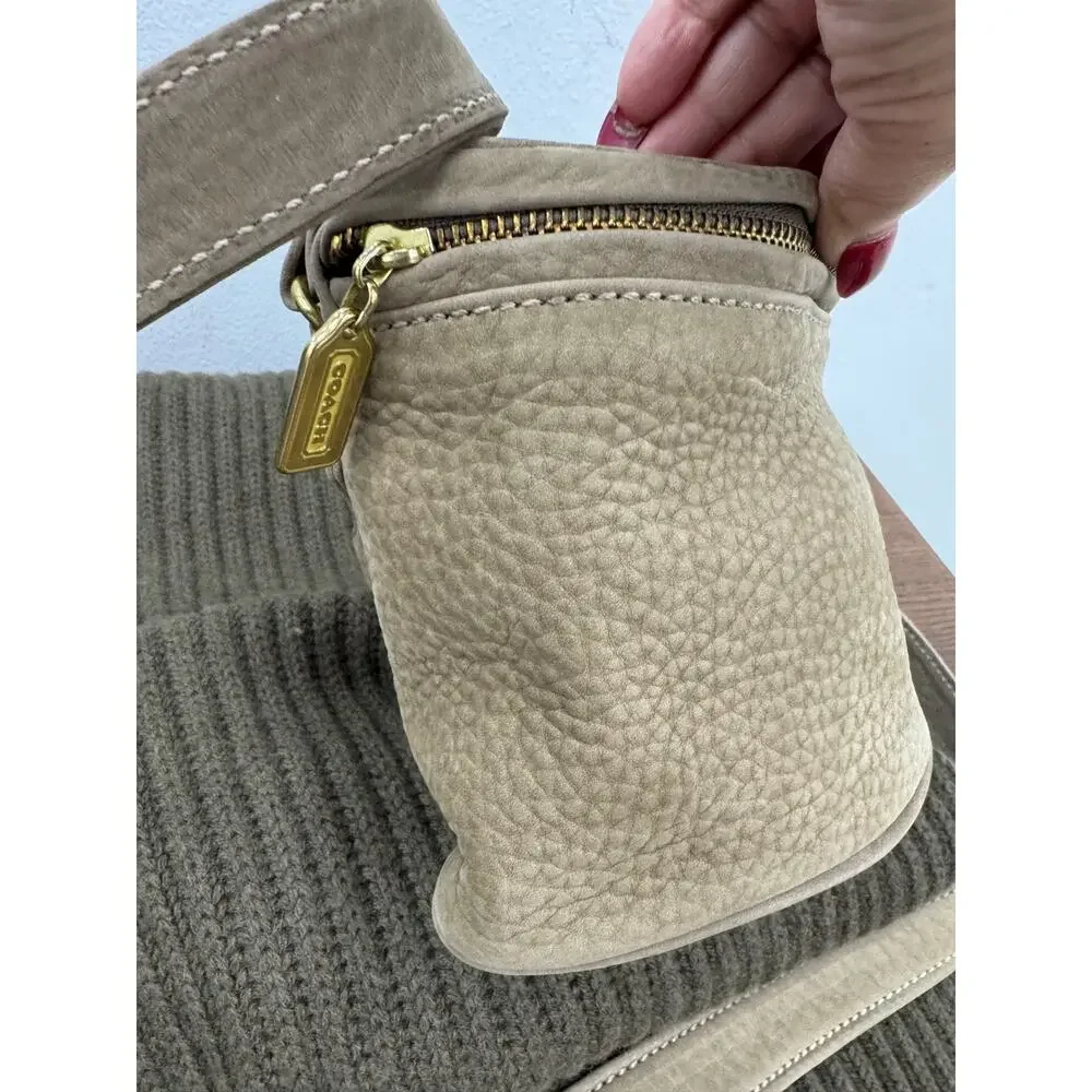 COACH VINTAGE SAGE NUBUCK LEATHER FISHING CREEL HANDBAG 4937 USA (pu20000thrifty